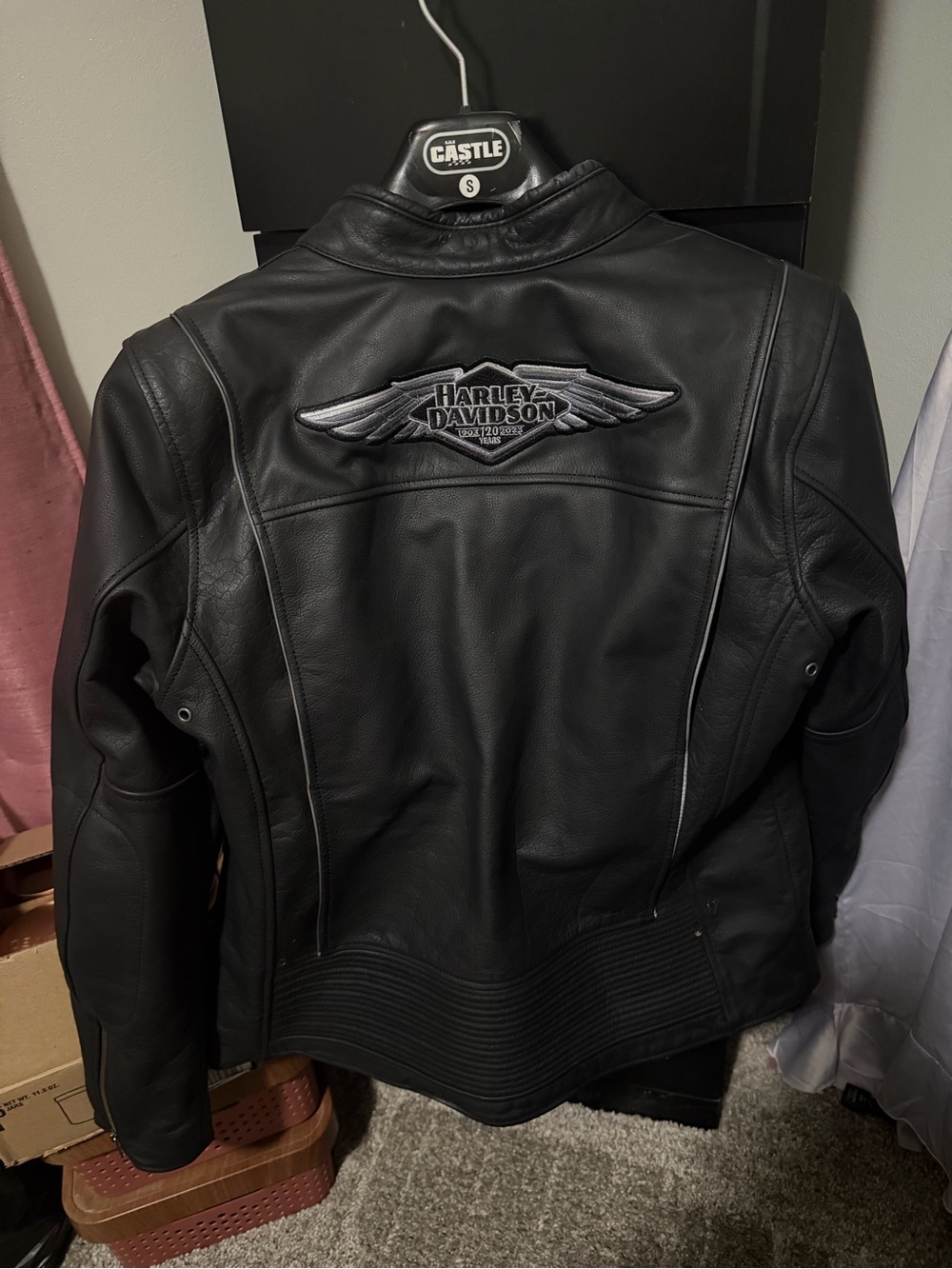 Harley-Davidson Black Women's Leather Riding Jacket with Wing Patch